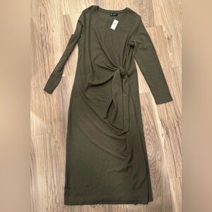 Gap NWT midi side tie dress with side slit - medium petite